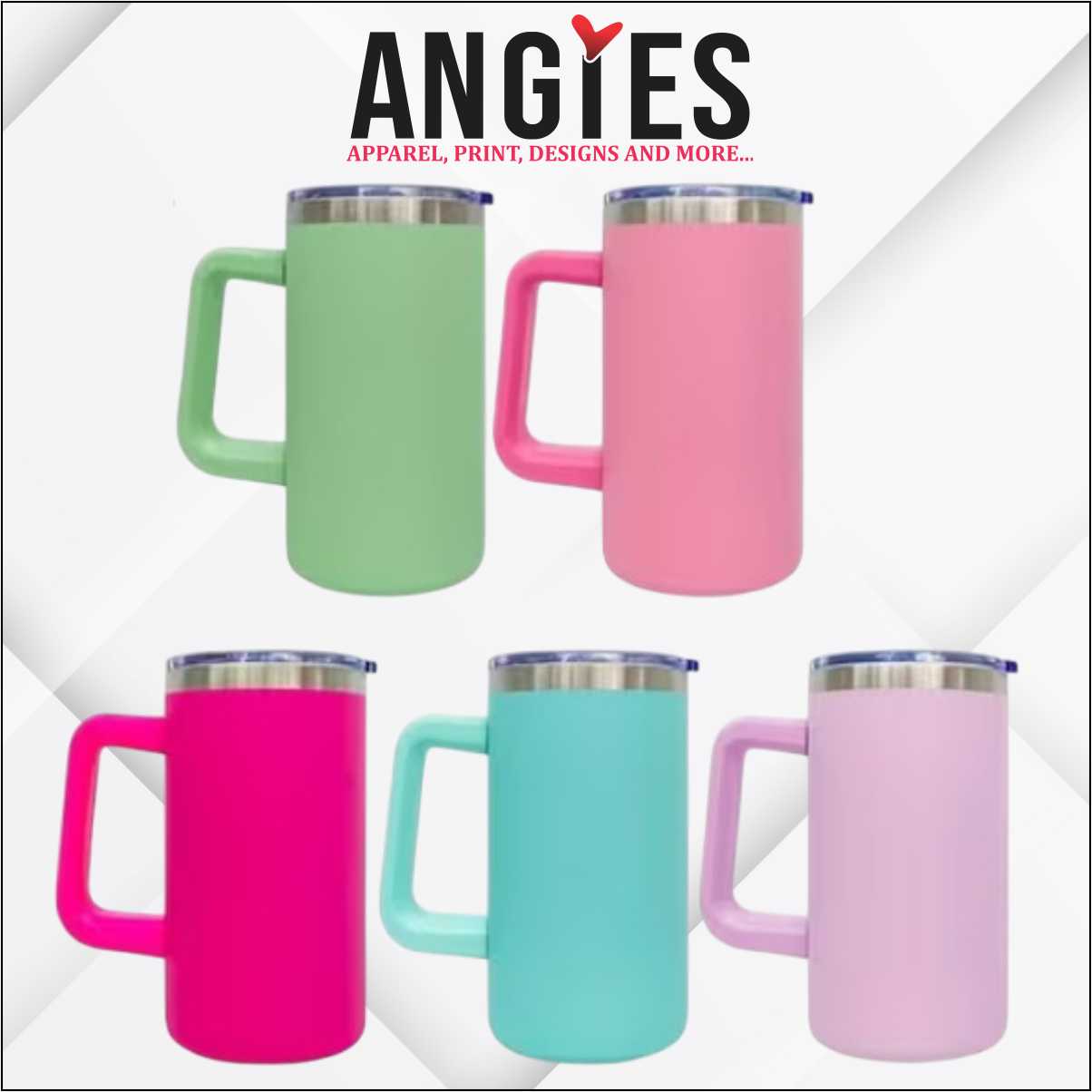 20oz Macaron Color Blank Sublimation Vacuum Insulated Mug with Lid & Straw Fuchsia