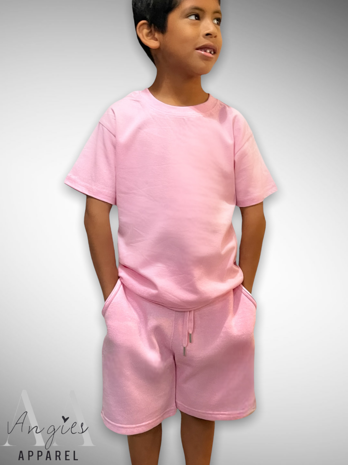 Light Pink Kids Short Set