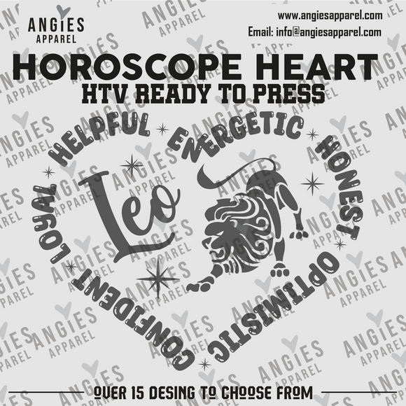 Horoscope Heart HTV Ready to Print