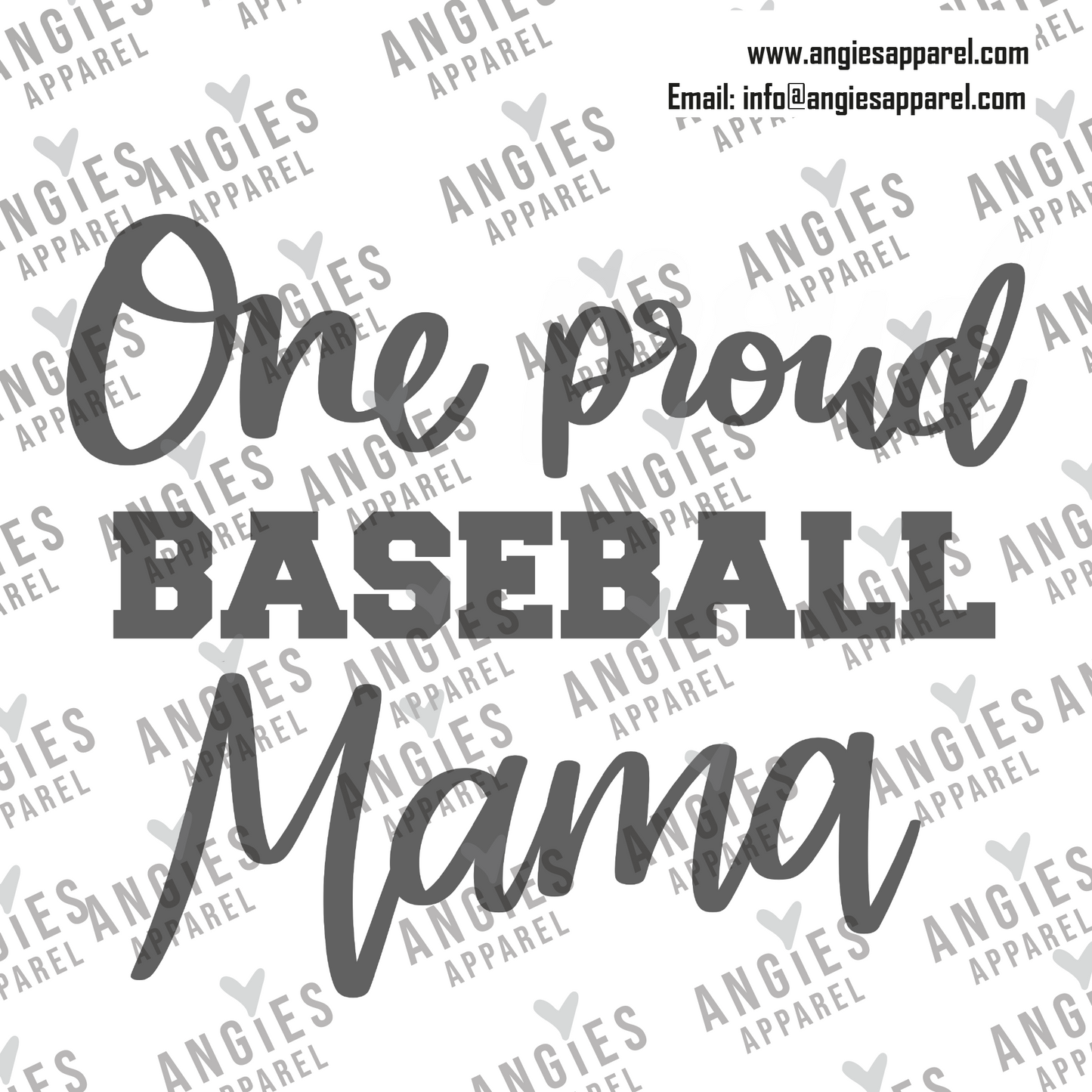 2. Baseball - One Proud Baseball Mama - Ready to Press