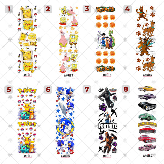 Pen Wrap sponge bob, sonic, fortnite,cars, pokemon, scooby doo, dragon ball Z