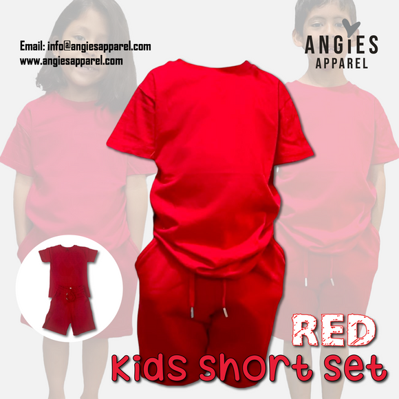 Red Kids Short Set