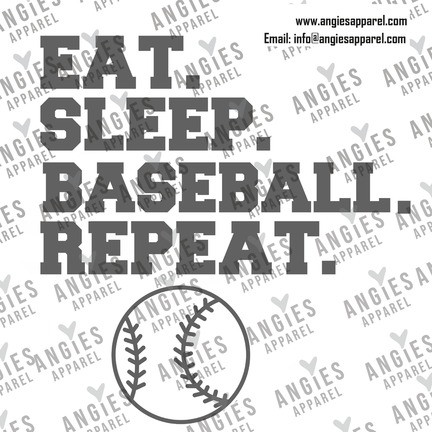 7. Baseball - Eat Sleep Baseball Repeat - Ready to Press