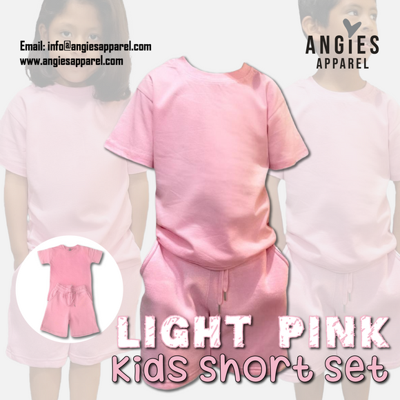 Light Pink Kids Short Set