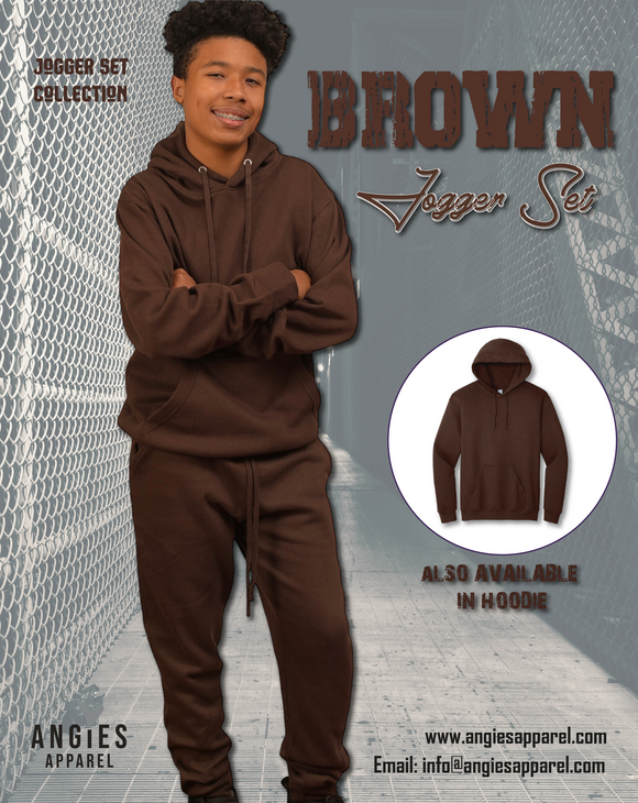 Brown Adult Pull Over Sweat Suit