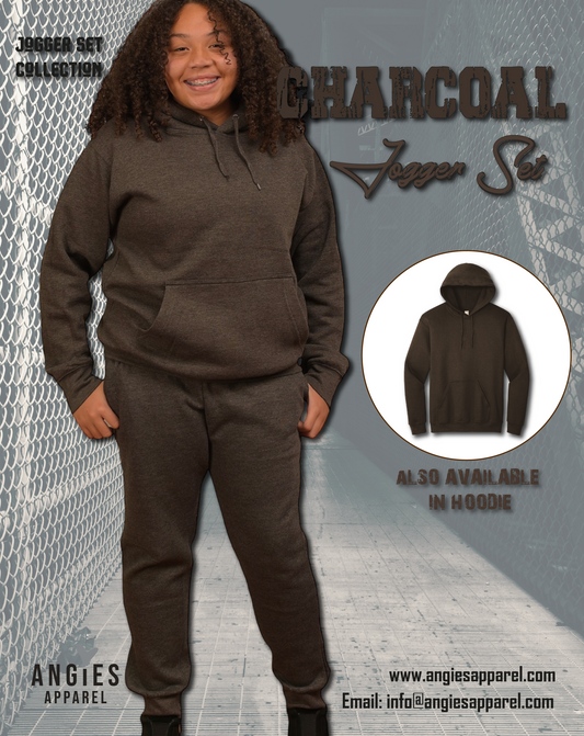 Charcoal Adult Pull Over Sweat Suit