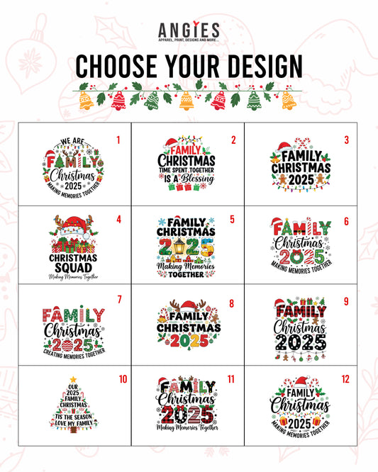 DTF Prints Family Christmas – Choose Your Design