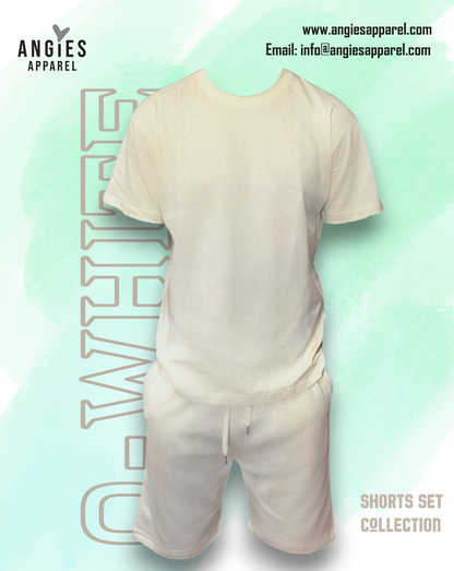 Off White Adult Short Set