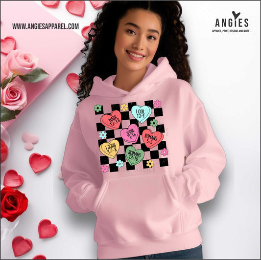 Checker Bible Verse Hoodie and Crew Neck Sweatshirt