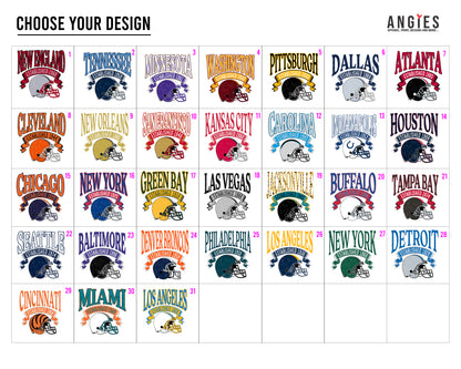 Football City Collection | 31 U.S. Cities | Vintage Established Sportswear