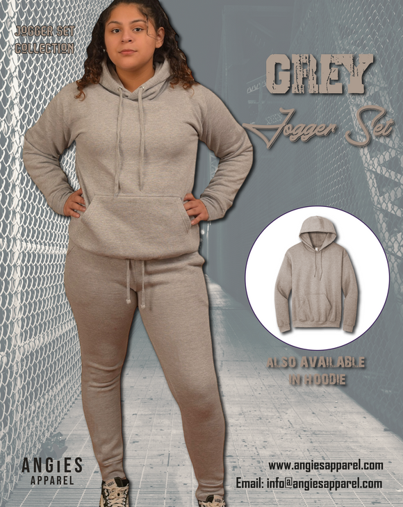 Grey Adult Pull Over Sweat Suit