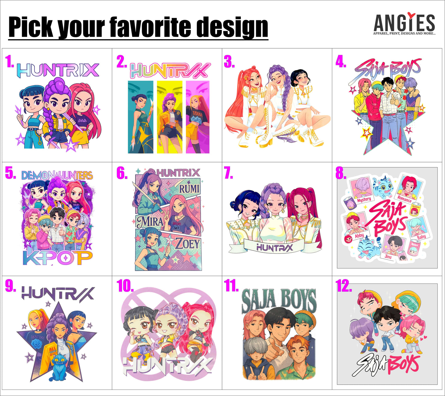 Kpop Kids Hoodie Designs – Huntrx & Sajaboys with Name Personalization