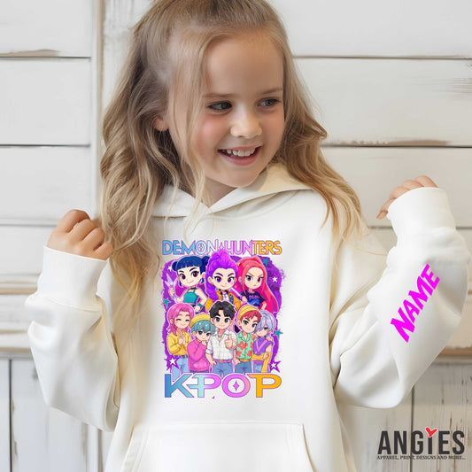 Kpop Kids Hoodie Designs – Huntrx & Sajaboys with Name Personalization