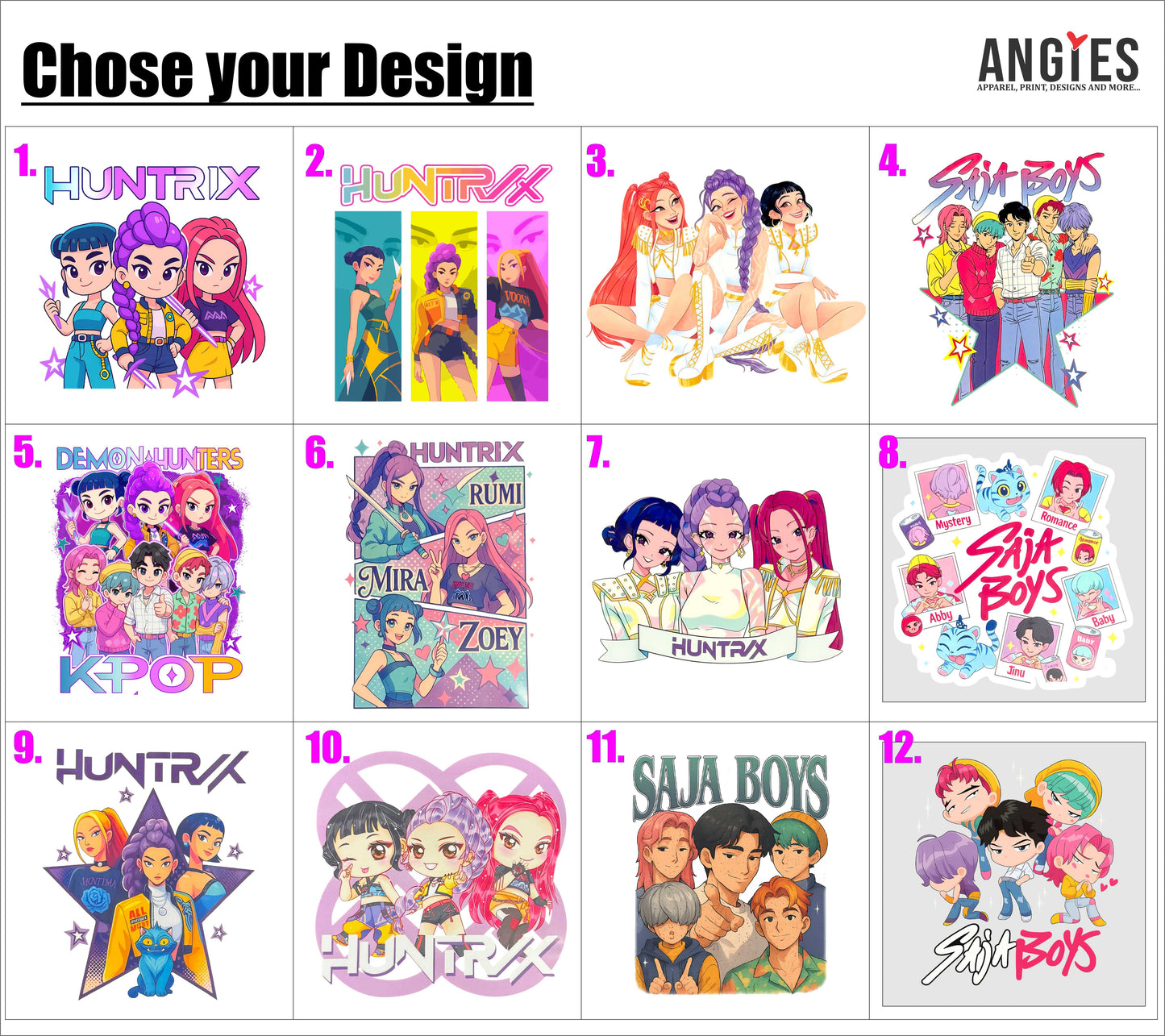 DTF Transfers – Kpop Huntrx & Sajaboys