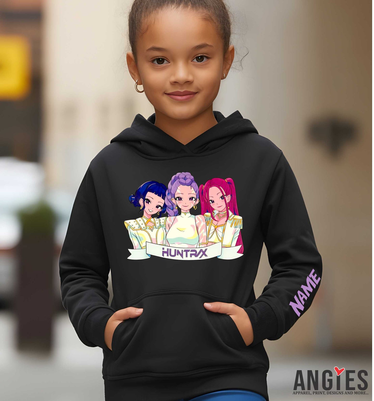 Kpop Kids Hoodie Designs – Huntrx & Sajaboys with Name Personalization