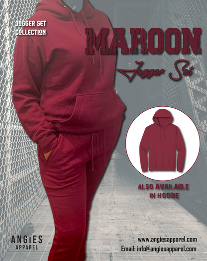 Maroon Pull Over Sweat Suit