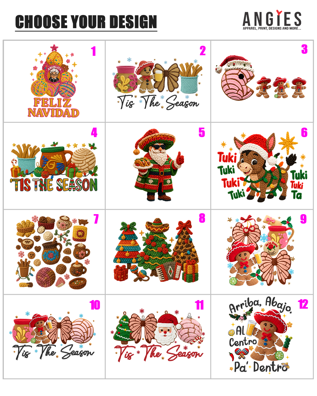 DTF Transfers – Navidad Faux Embroidery Collection