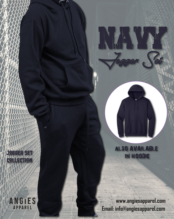 Navy Adult Pull Over Sweat Suit