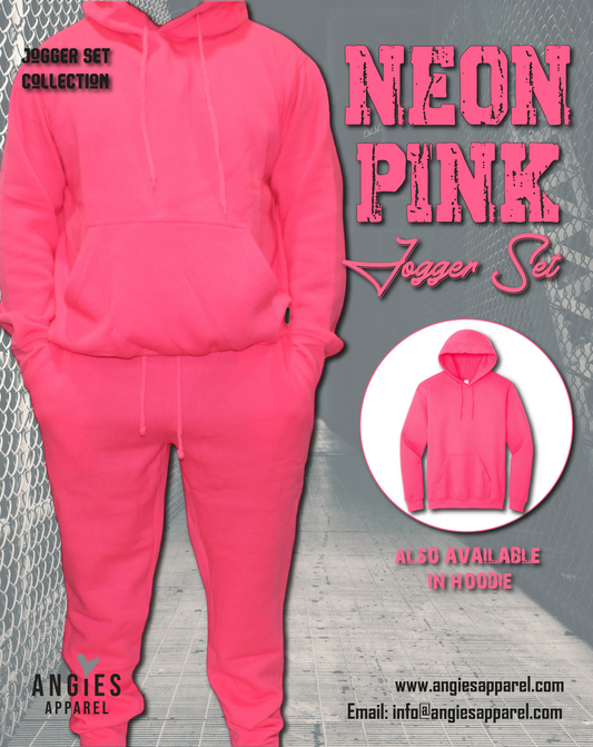 Neon Pink Adult Pull Over Sweat Suit