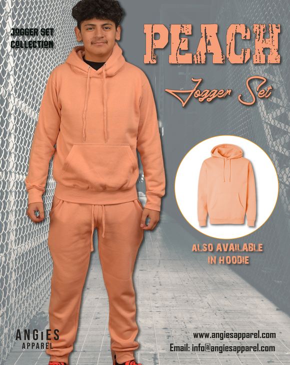 Peach Adult Pull Over Sweat Suit