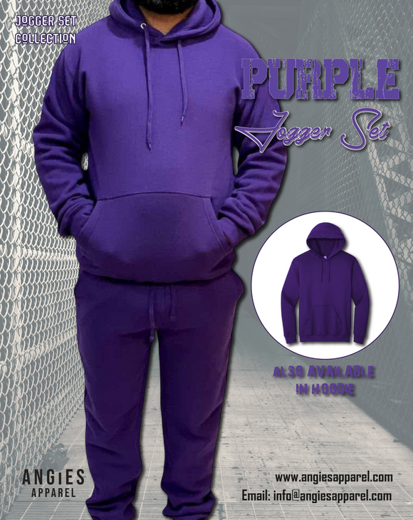Purple Adult Pull Over Sweat Suit