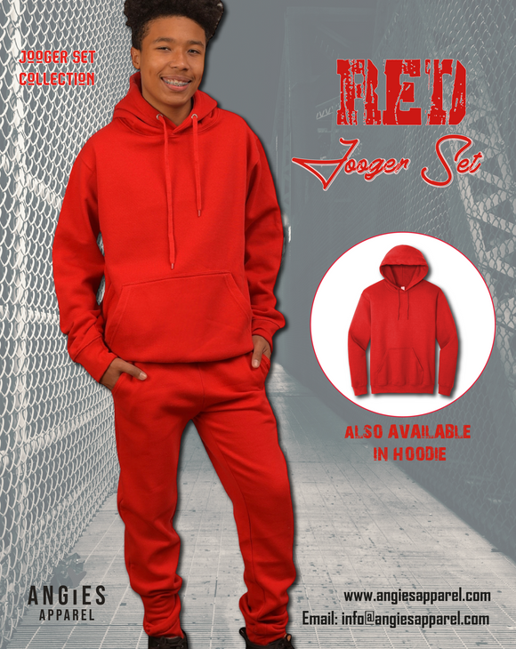 Red Adult Pull Over Sweat Suit