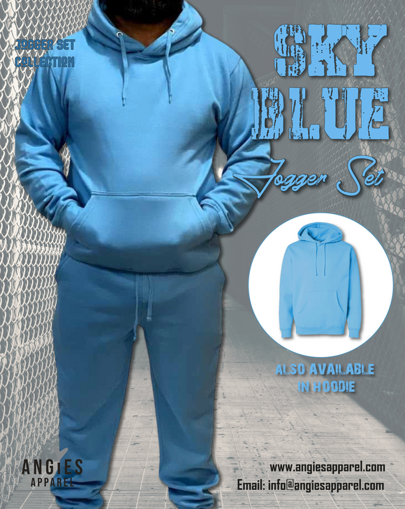 Sky Blue Adult Pull Over Sweat Suit