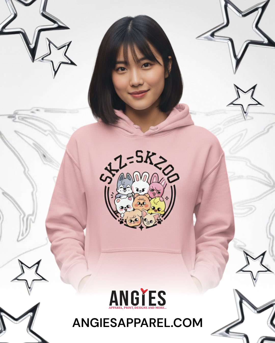 Stray Kids Inspired Hoodie | K-Pop Fan Apparel | SKZ Cartoon Design