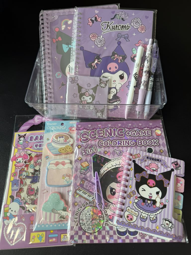 Kuromi Stationery Gift Set | Sanrio Notebook and Pen Bundle | Gift for Kids and Teens