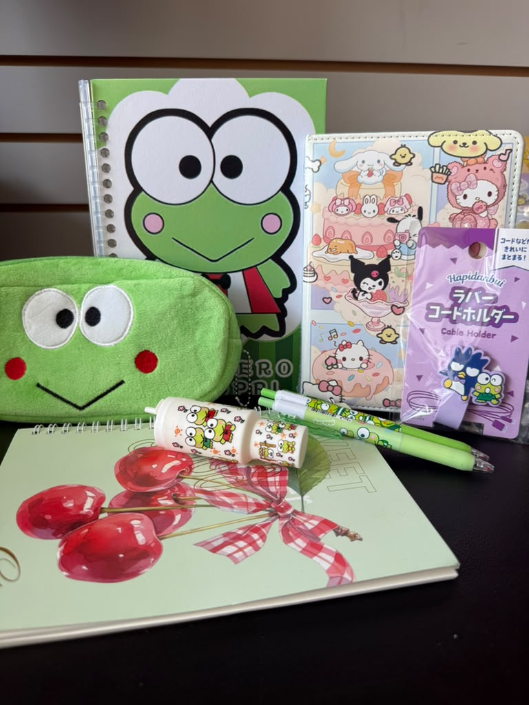 Keroppi Stationery Gift Set | Sanrio Notebook and Pencil Pouch Bundle | Kawaii School Supplies | Gift for Kids and Teens