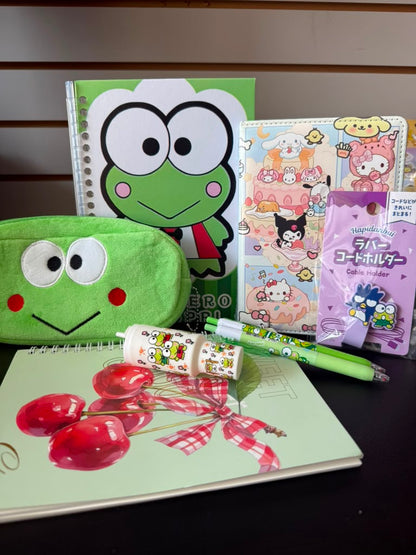 Keroppi Stationery Gift Set | Sanrio Notebook and Pencil Pouch Bundle | Kawaii School Supplies | Gift for Kids and Teens