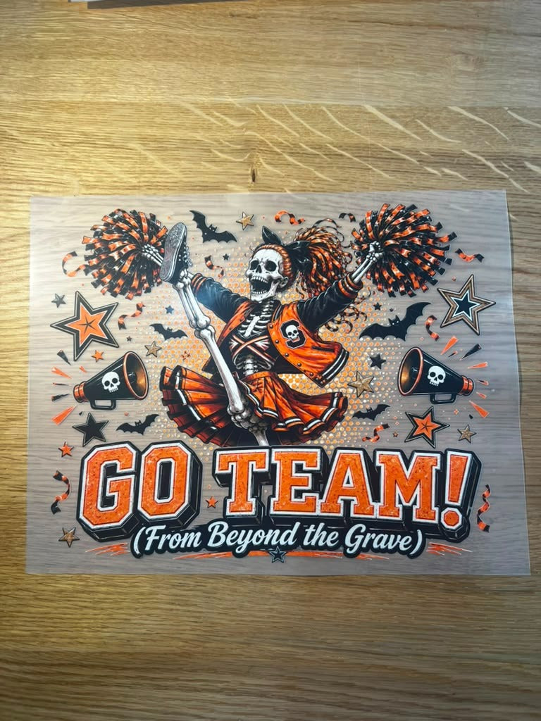 Halloween 10" DTF Skelluton cheer