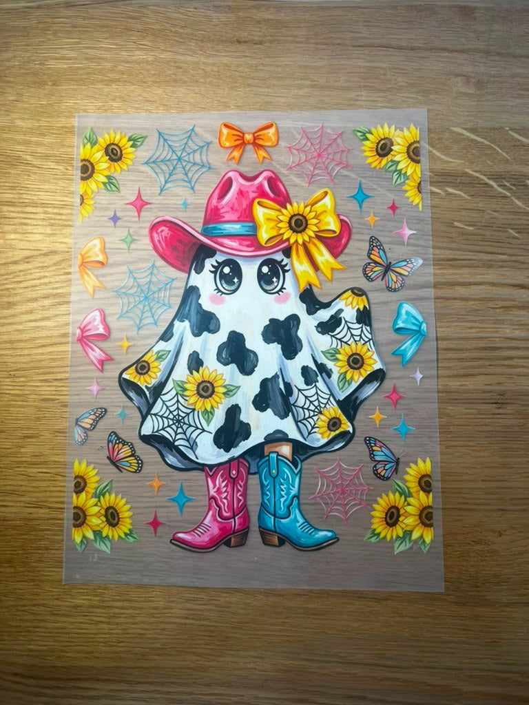 Halloween 10" DTF Cow Girl Ghost