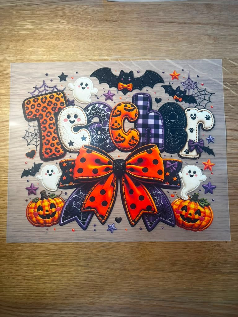 Halloween 10" DTF Teacher Bow