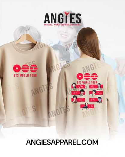 BTS World Tour 2026 Fan Hoodie, Crewneck & T-Shirt | Front & Back Print Designs