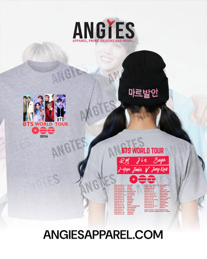 BTS World Tour 2026 Fan Hoodie, Crewneck & T-Shirt | Front & Back Print Designs