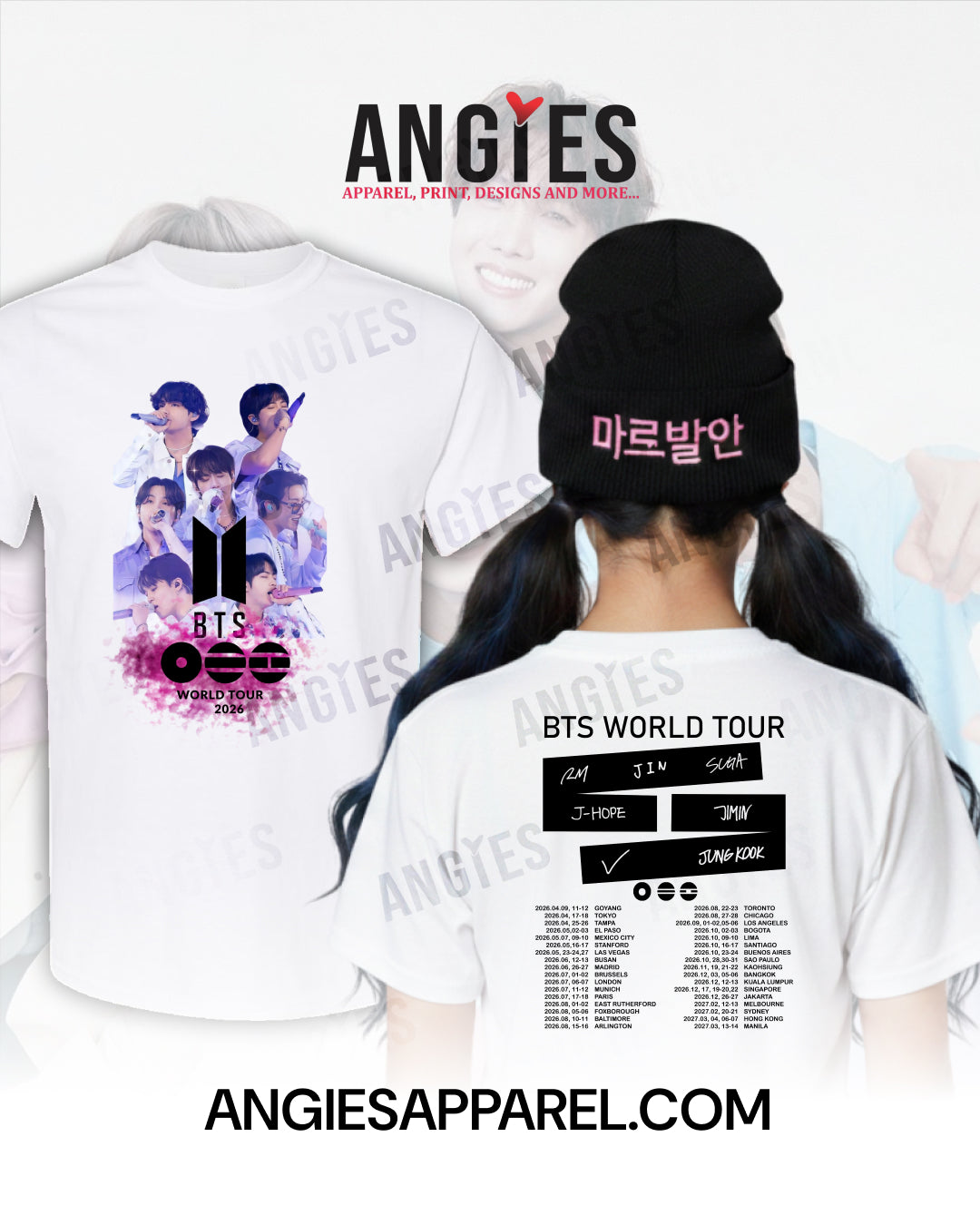 BTS World Tour 2026 Fan Hoodie, Crewneck & T-Shirt | Front & Back Print Designs