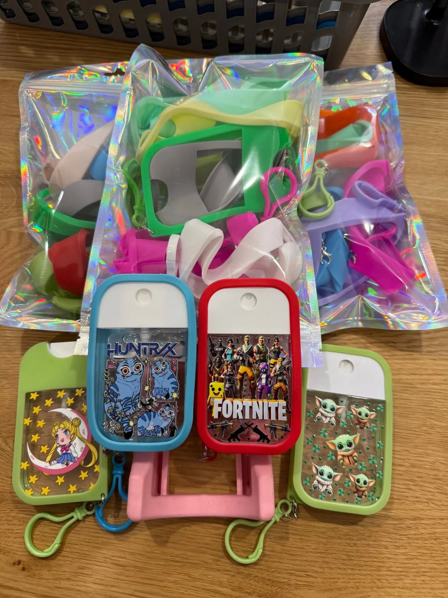 6 Pack Refillable Hand Sanitizer Bottles – Random Colors + 3 FREE Random UVDTF Wraps