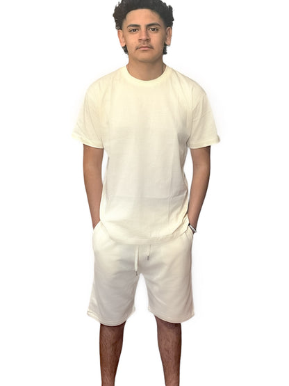 Off White Adult Short Set