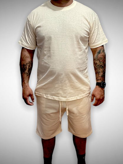 Off White Adult Short Set