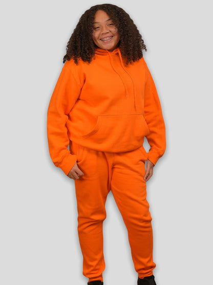 Orange Adult Pull Over Sweat Suit