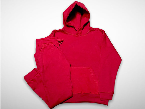 KIDS Red Pull Over Sweat Suit