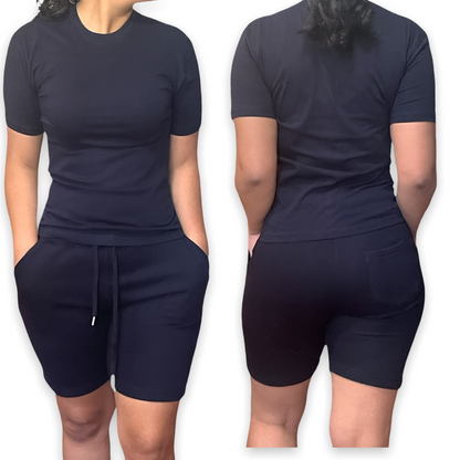 Navy Adult Short Set