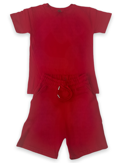 Red Kids Short Set