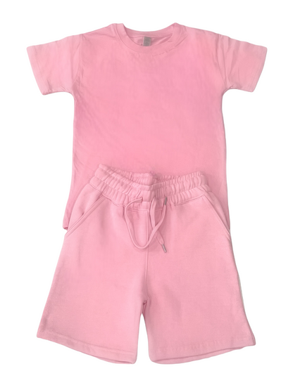 Light Pink Kids Short Set
