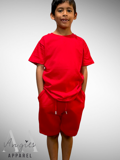 Red Kids Short Set