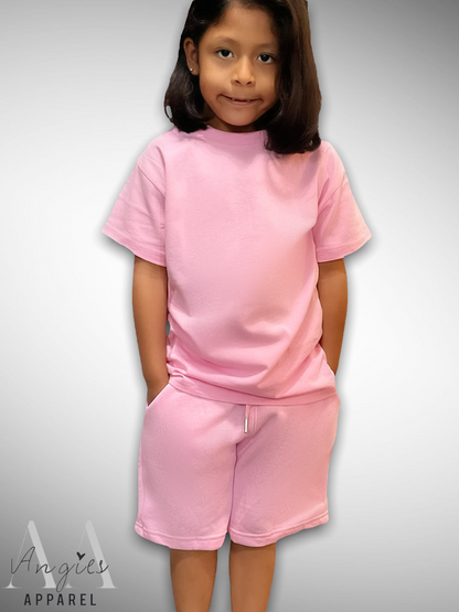 Light Pink Kids Short Set