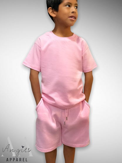Light Pink Kids Short Set
