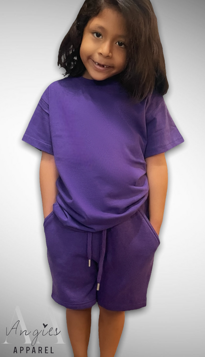 Purple Kids Short Set