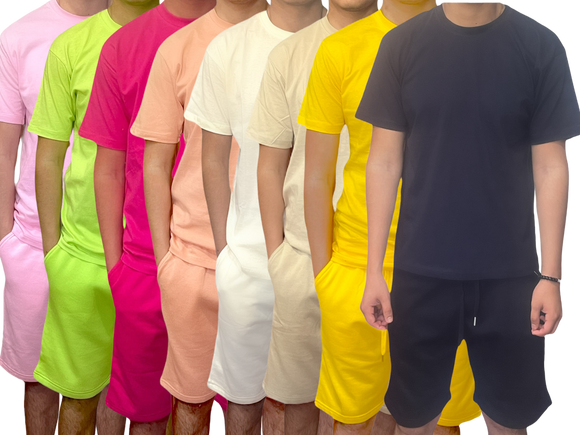 12 Printed Short sets 1 color (1placement on t-shirt)(1 placement on shorts)